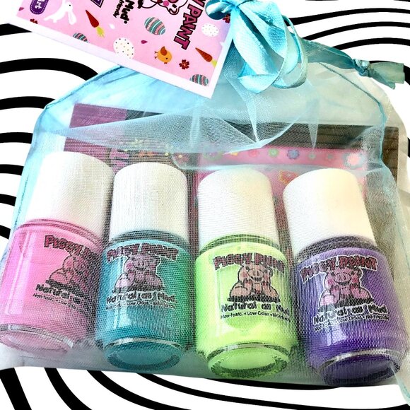 Piggy Paint Non-toxic Girls Nail Polish Funny Bunny Water Based 4 Gift Pack NEW - Picture 7 of 7
